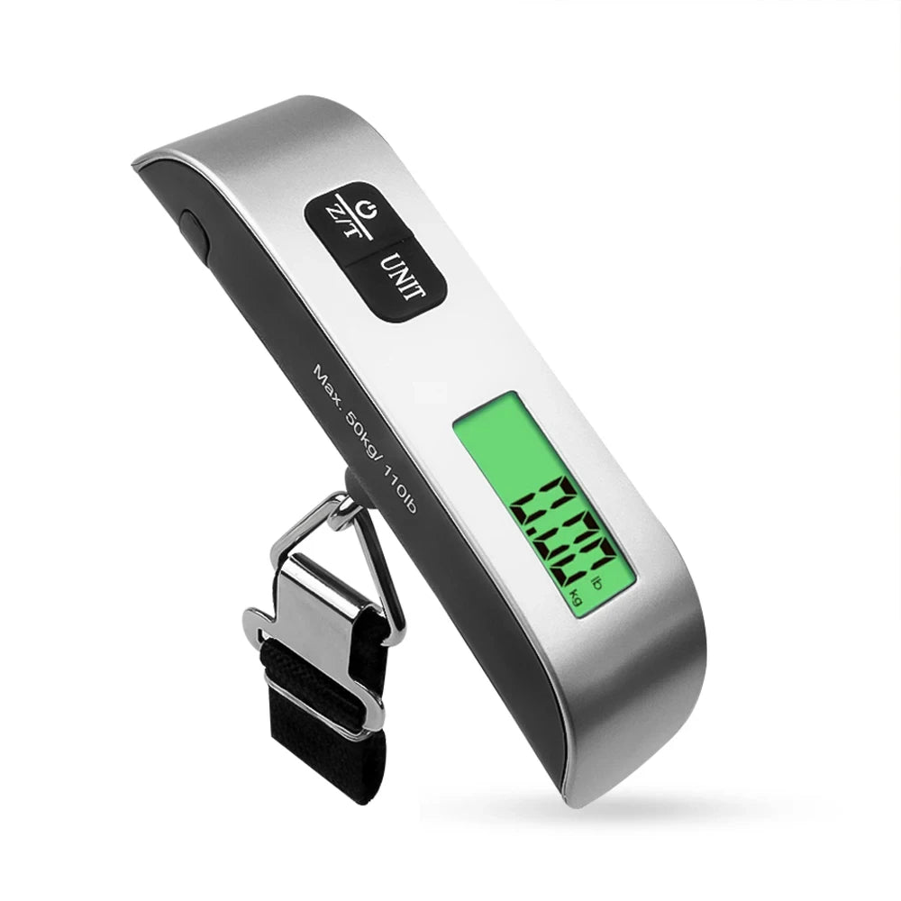 50kg Hanging Baggage Scale Digital Luggage Scale LCD Display Portable Suitcase Weighing Scale Travel Luggage Weight Scale